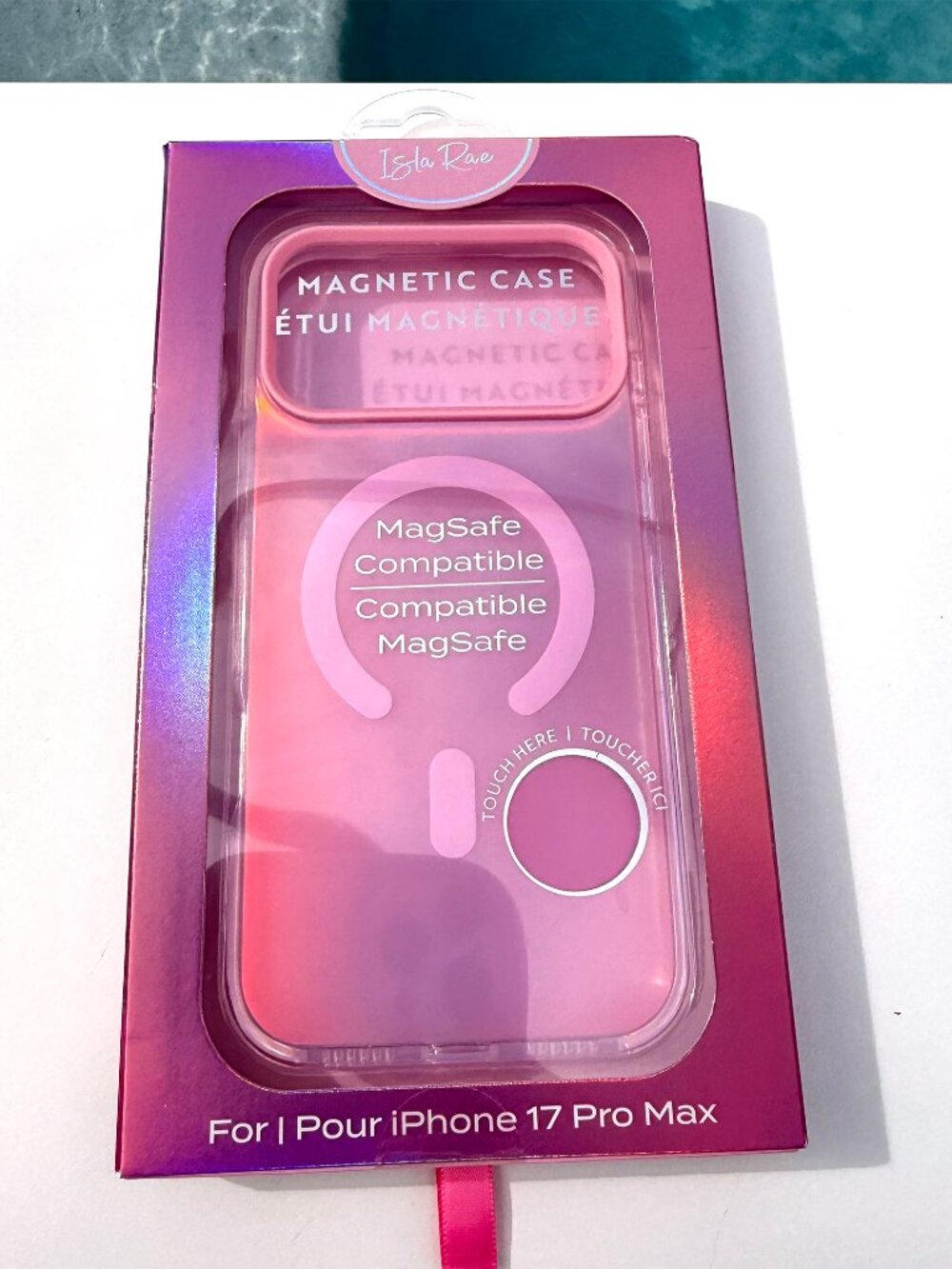 NWT Isla Rae Pink Iridescent Satin iPhone Case pretty soft phone case mag safe